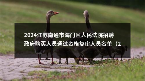2024江苏南通市海门区人民法院招聘政府购买人员通过资格复审人员名单（2）                进入阅读模式 图片