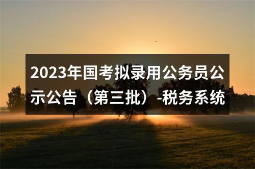 2023年国考拟录用公务员公示公告（第三批）-税务系统 图片