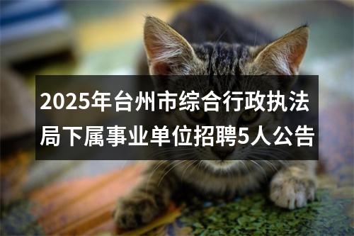 2025年台州市综合行政执法局下属事业单位招聘5人公告 图片