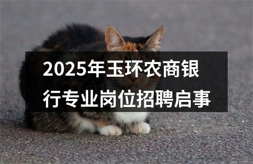 2025年玉环农商银行专业岗位招聘启事 图片