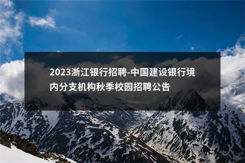 2023浙江银行招聘-中国建设银行境内分支机构秋季校园招聘公告 图片
