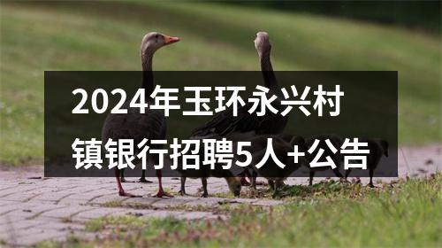 2024年玉环永兴村镇银行招聘5人+公告 图片