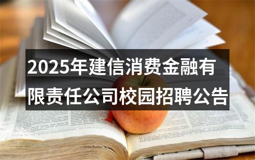 2025年建信消费金融有限责任公司校园招聘公告 图片